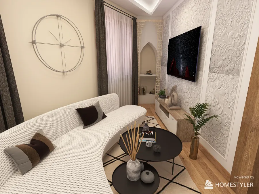 Triangle living room 3d design renderings