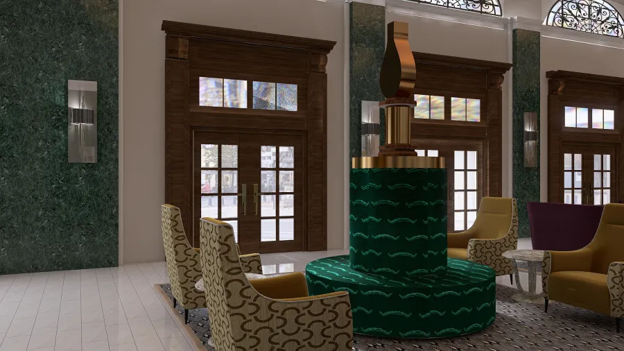 Arlington lobby 3d design renderings