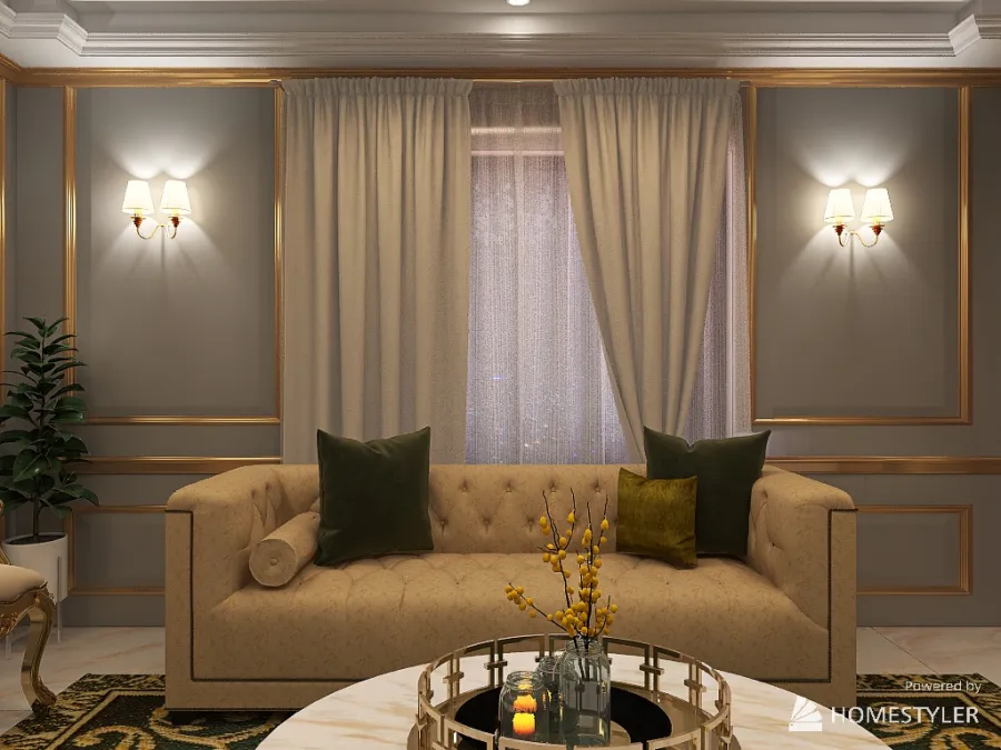 luxury living room 3d design renderings