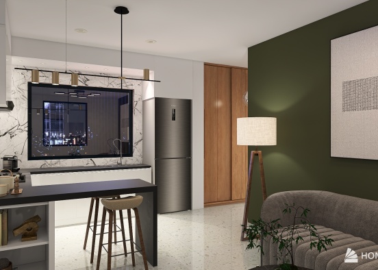 1 Bedroom AirBnb Apartment Design Rendering