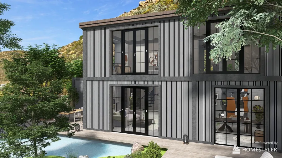 Project: Sustainable Living - Container House 3d design renderings