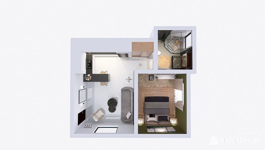 1 Bedroom AirBnb Apartment 3d design picture 40.68