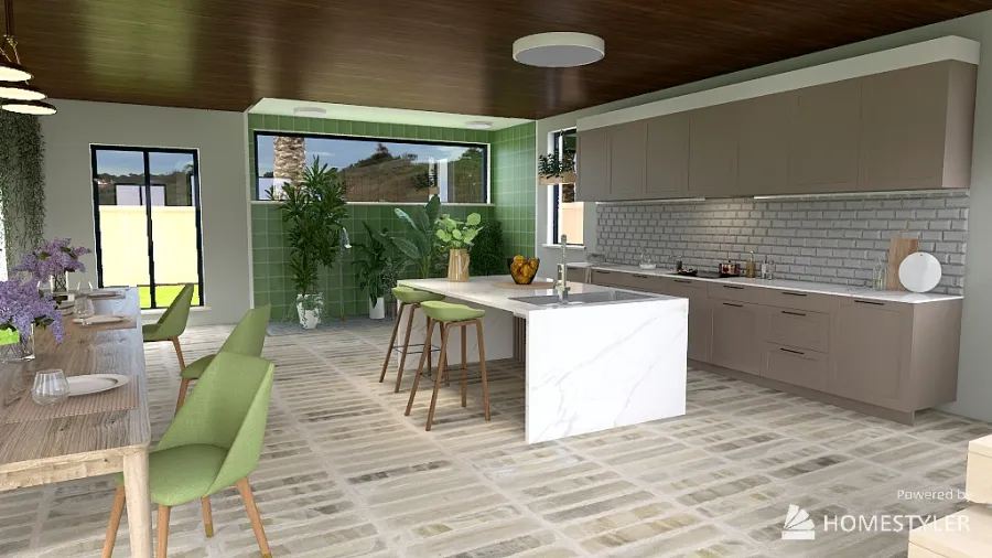 Dining Kitchen 3d design renderings