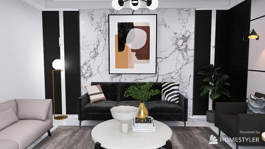contemporary living room 3d design renderings
