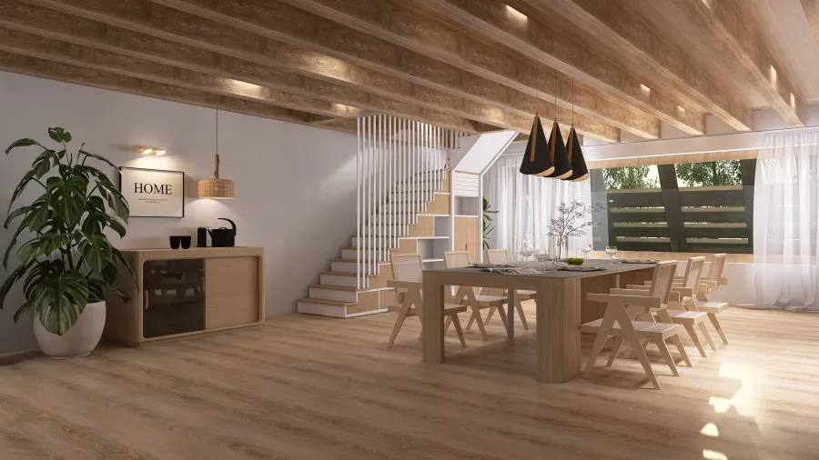Living /Dining Room Kitchen 3d design renderings