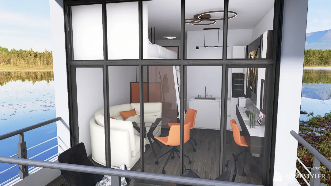 Boundless Bliss - Studio apartment 3d design renderings