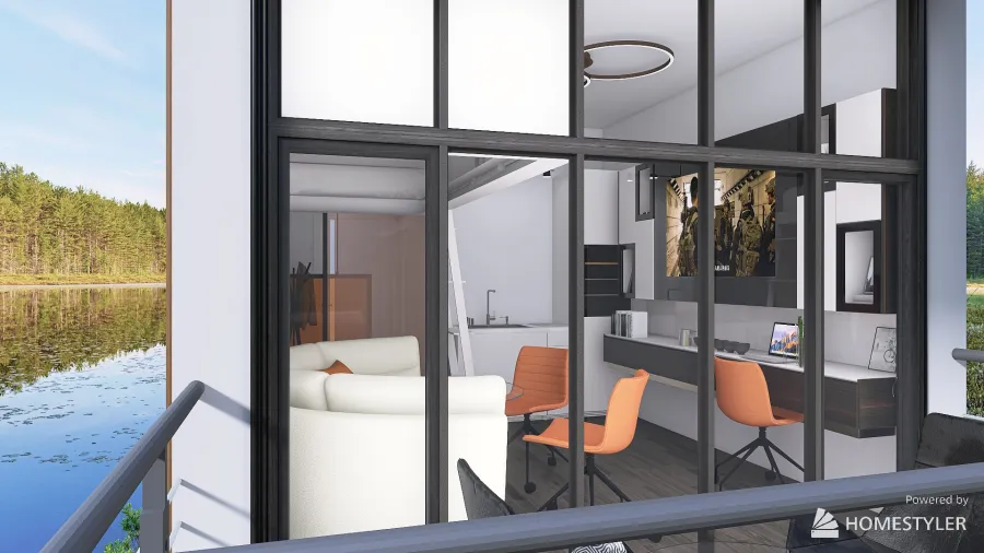Boundless Bliss - Studio apartment 3d design renderings
