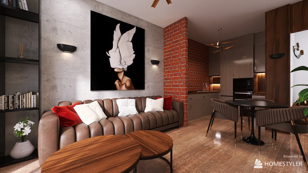 LivingDiningRoom 3d design renderings