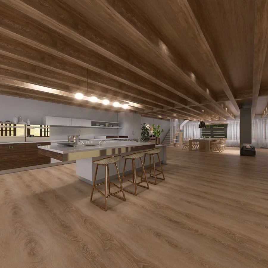 Living /Dining Room Kitchen 3d design renderings