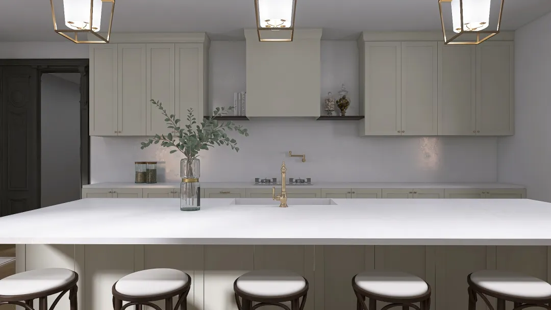 Elegant Kitchen 3d design renderings