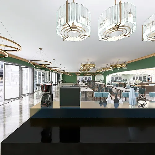 Town Coffee Shop 3d design renderings