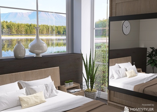 German-Style Bedroom Design Rendering