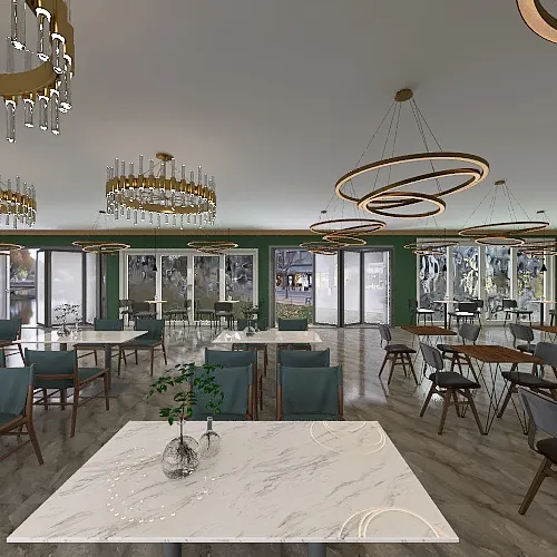Town Coffee Shop 3d design renderings