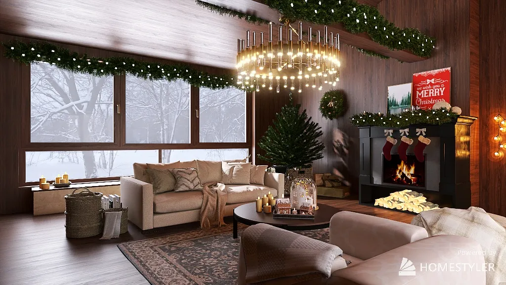 Christmas room 3d design renderings