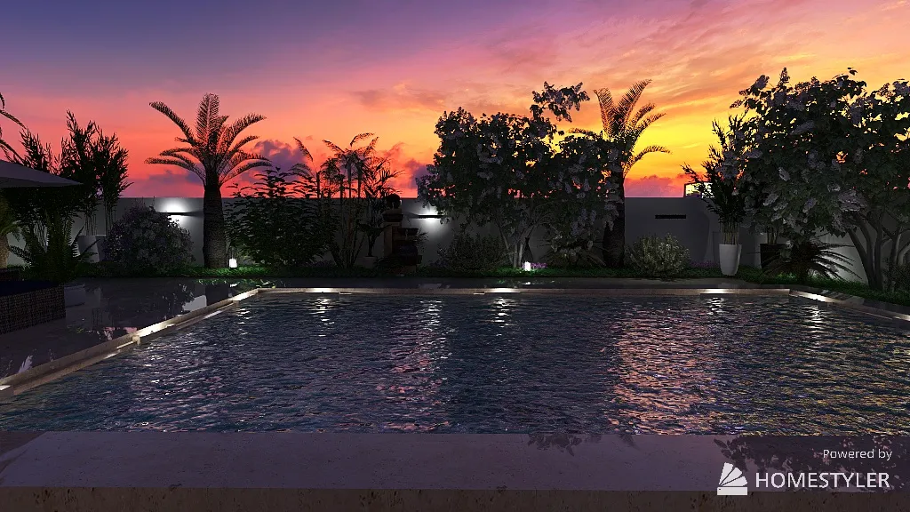 Dream destination for web..villa with courtyard 3d design renderings