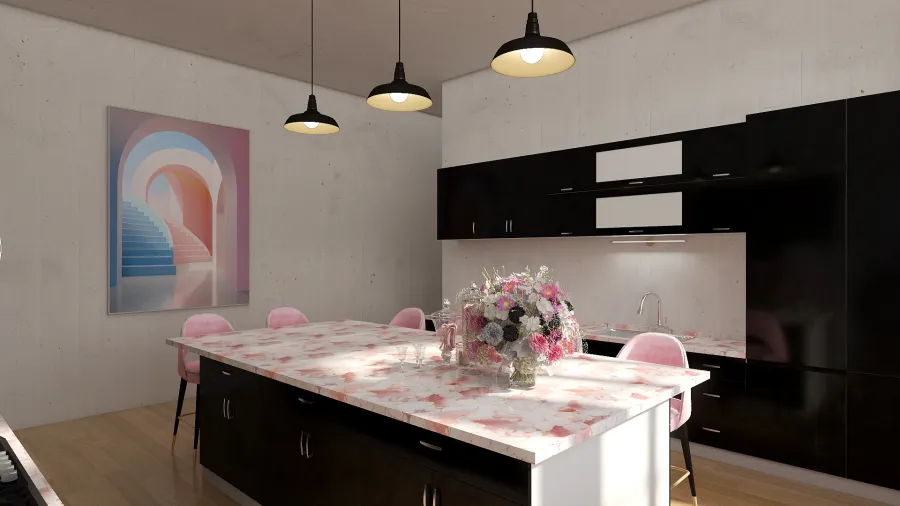 Kitchen/ Bedroom2 3d design renderings