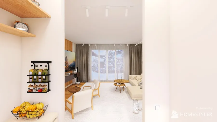 Уютный домик в вечернем стиле 3d design renderings