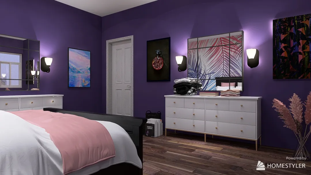 Dreaming in Pink, Purple & Black 3d design renderings