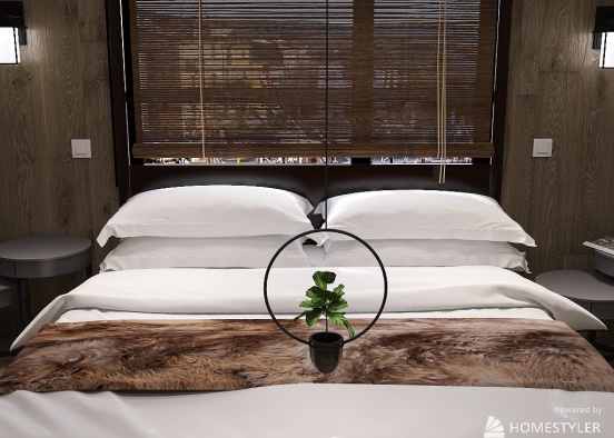 Rustic Style Loft Bedroom Design Rendering
