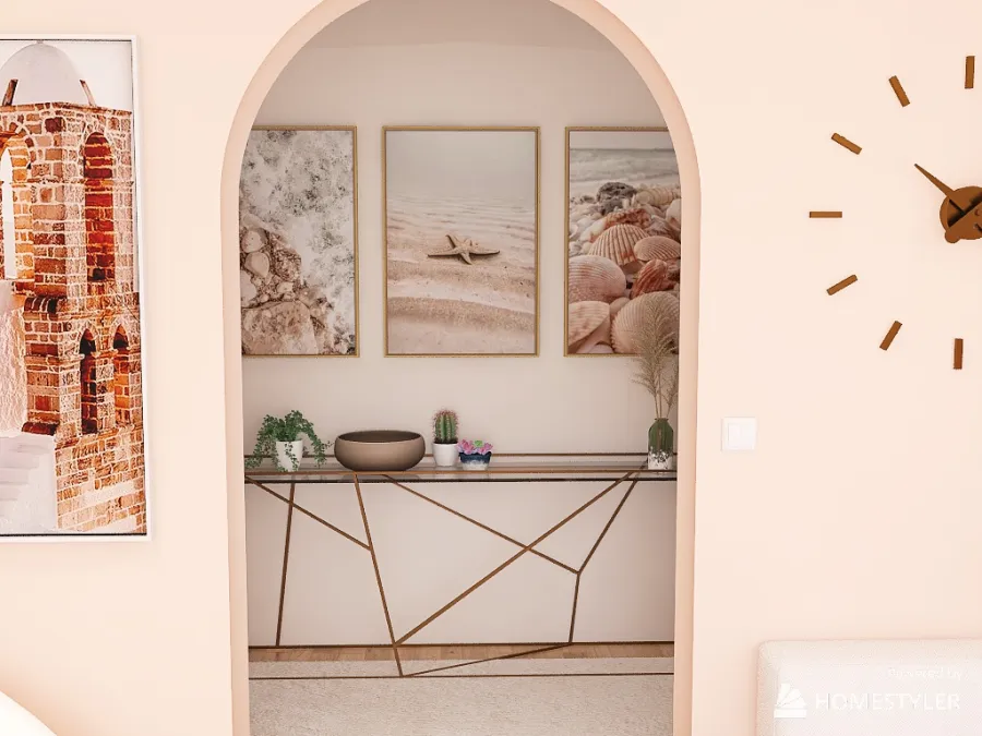 Pink Living Room 3d design renderings