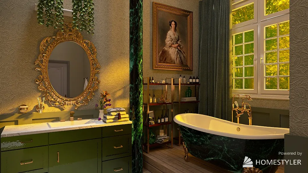 Bathroom in the green :) 3d design renderings