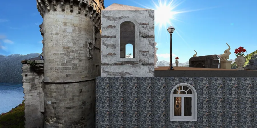 Gennaio (January) - Magical Castle on the Ocean 3d design renderings