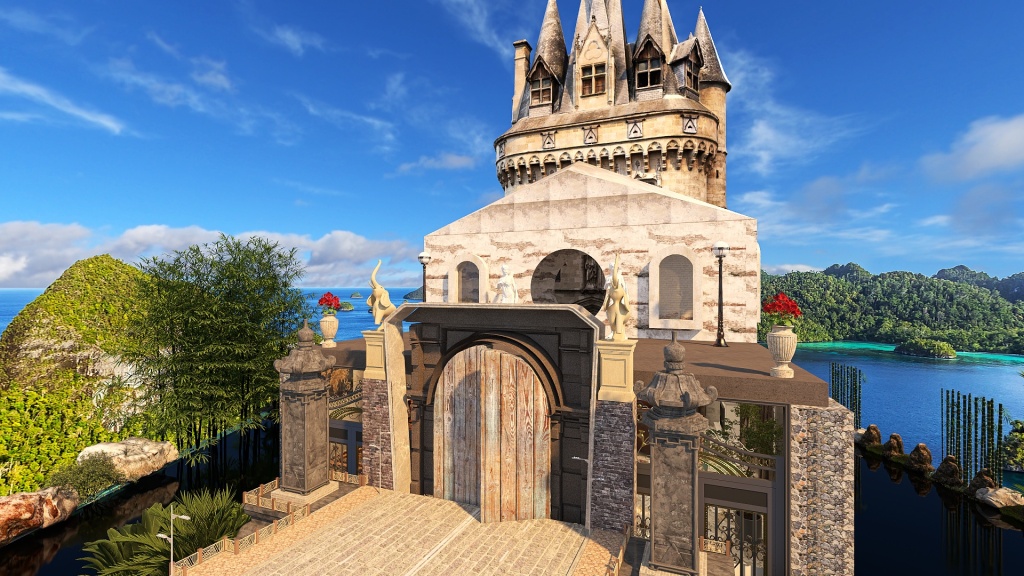 Gennaio (January) - Magical Castle on the Ocean 3d design renderings