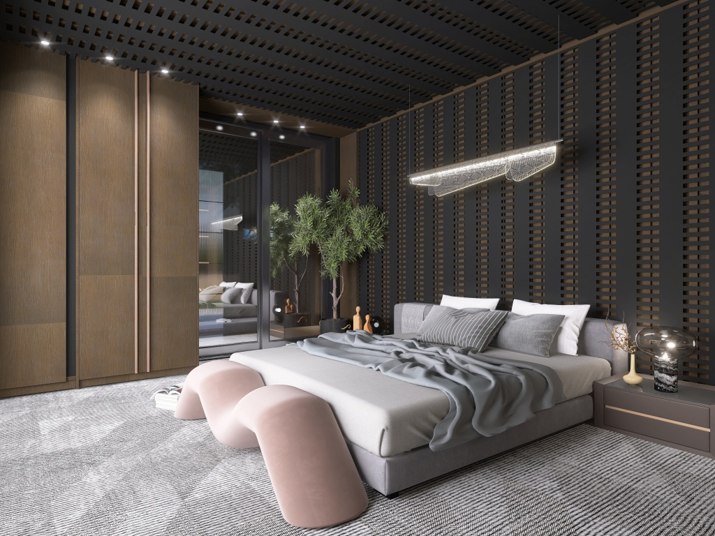 Bedroom & Bathroom 3d design renderings