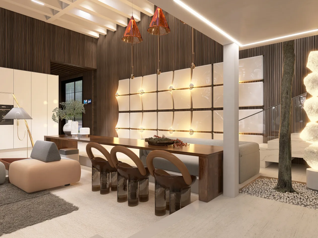 LivingDiningRoom 3d design renderings