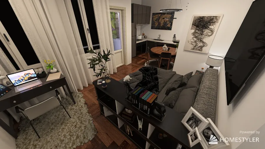 Small but cozy apartment 3d design renderings