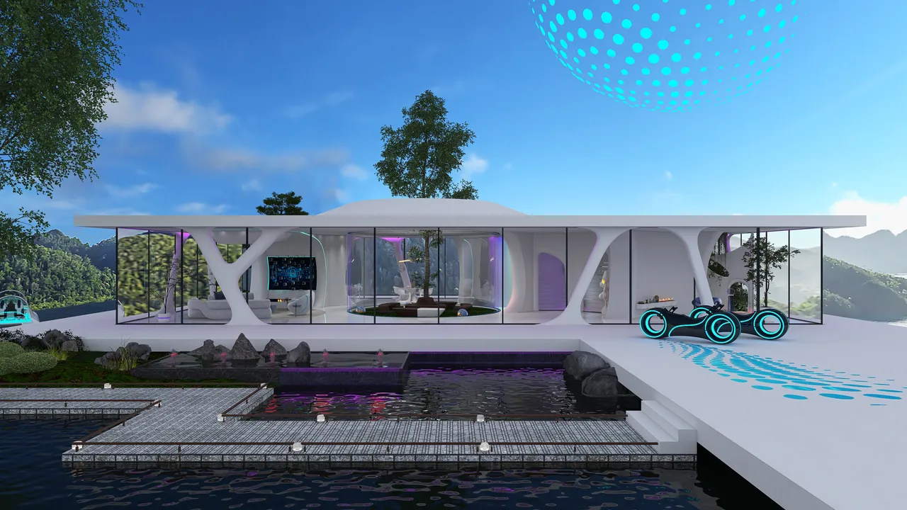 Futuristic house 3d design renderings