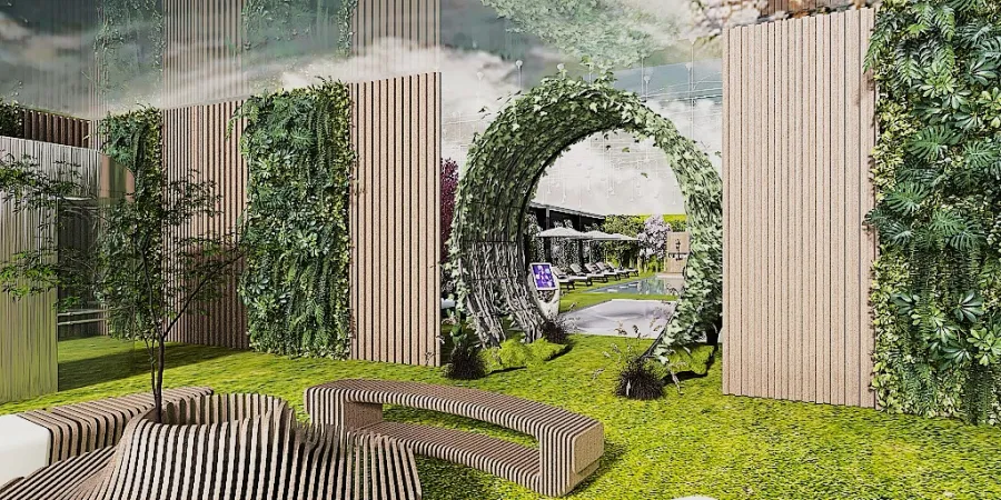 planta baja jardin 3d design renderings