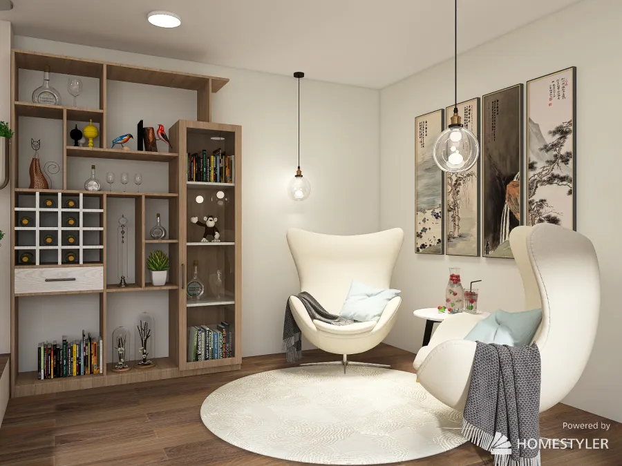 Living room with Sunken Space 3d design renderings