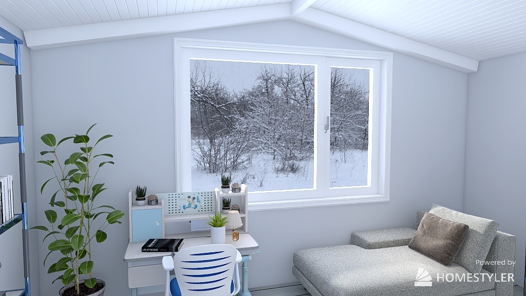 Winter Loft Room 3d design renderings