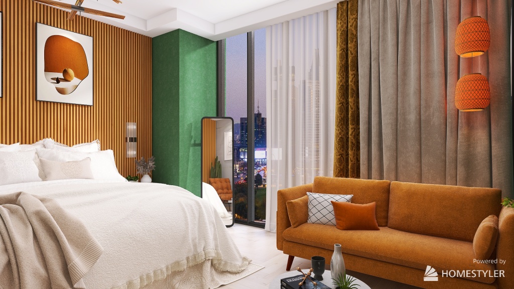 Minimai and Tropical Hybrid Apartment 3d design renderings