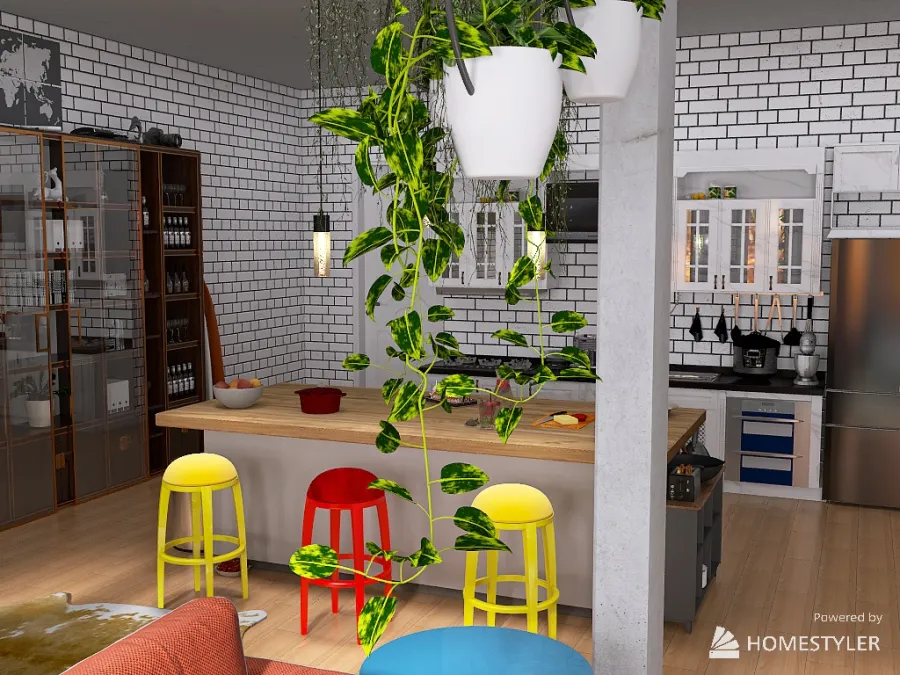 soft industrial apartment 3d design renderings