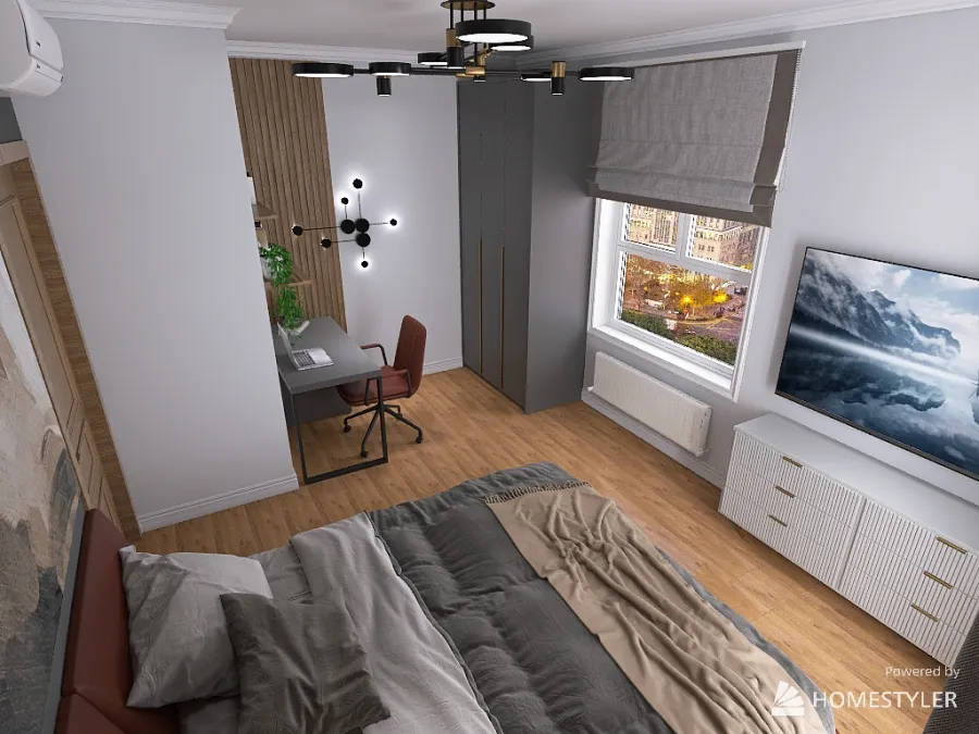 Проект однокомнатной квартиры в Москве 3d design renderings