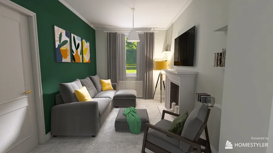 Living Room & Toy Storage 3d design renderings