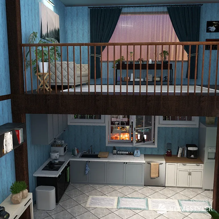 American cabin style house 3d design renderings