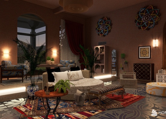 Moroccan style house Design Rendering