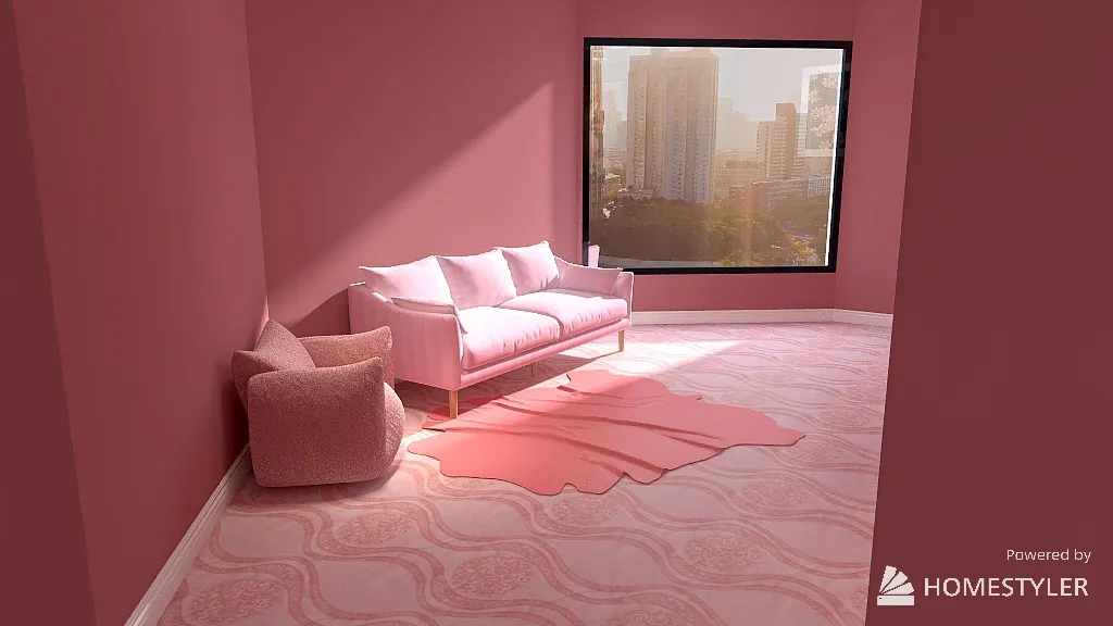 Cozy pink Heart-to-Heart 3d design renderings