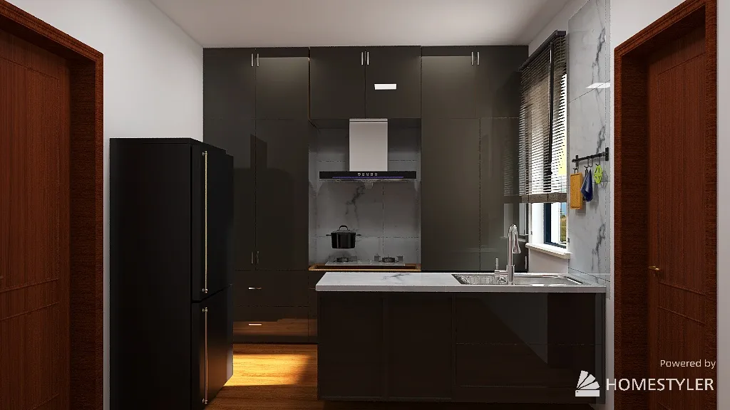 grey kitchen 3d design renderings