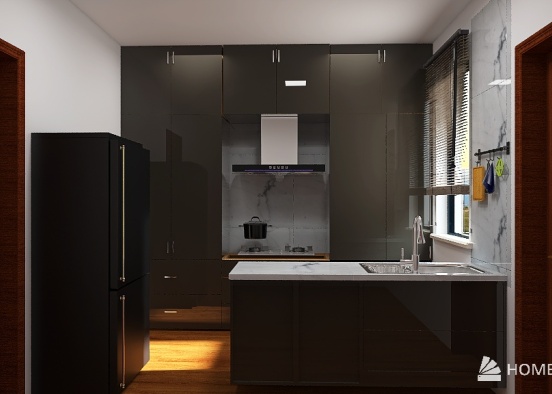 grey kitchen Design Rendering