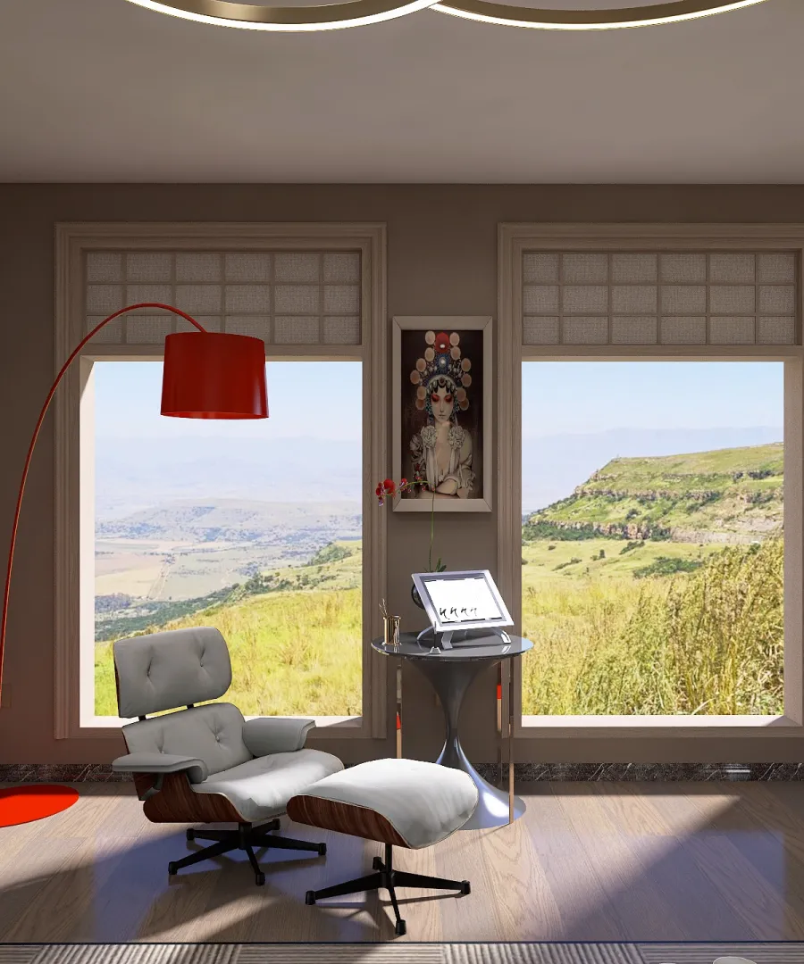 Livingroom with a view 3d design renderings