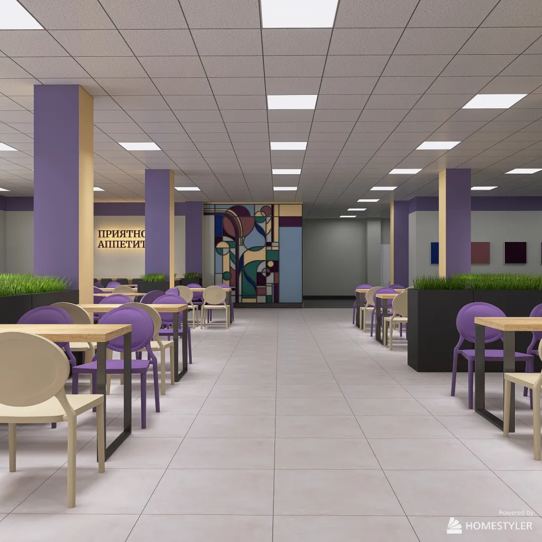 Школьная столовая, Измайловское 3d design renderings
