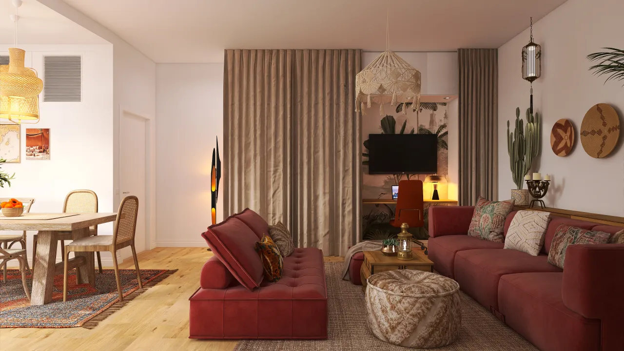 Moroccan Style apartment 3d design renderings