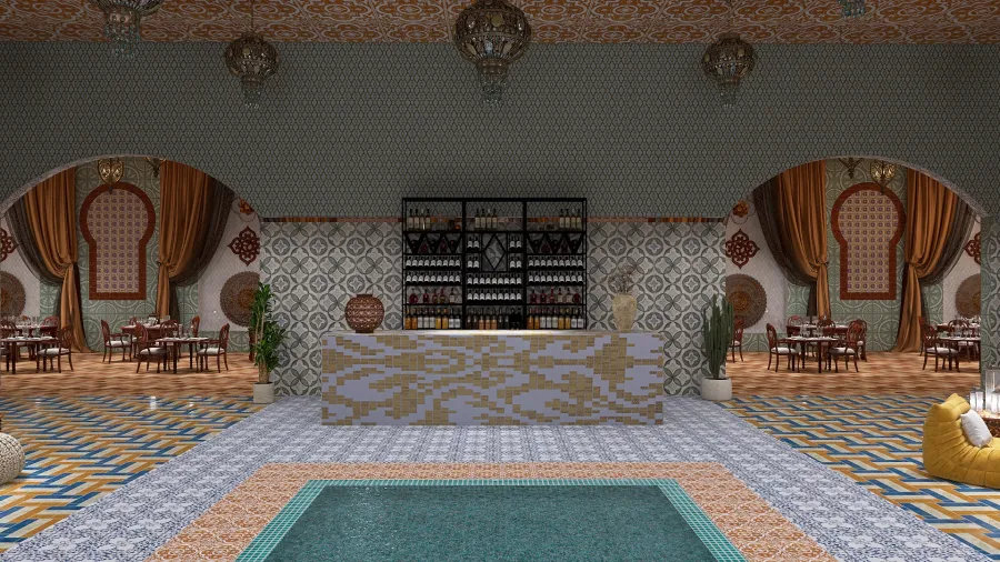 Bar & Lounge 3d design renderings