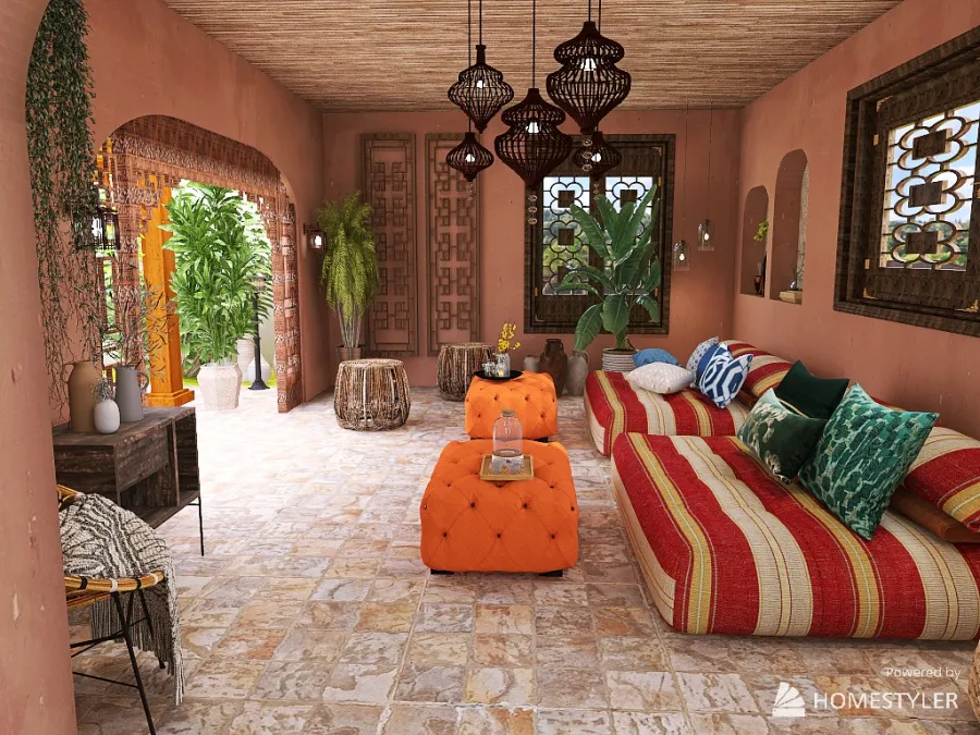 Moroccan style for web 3d design renderings