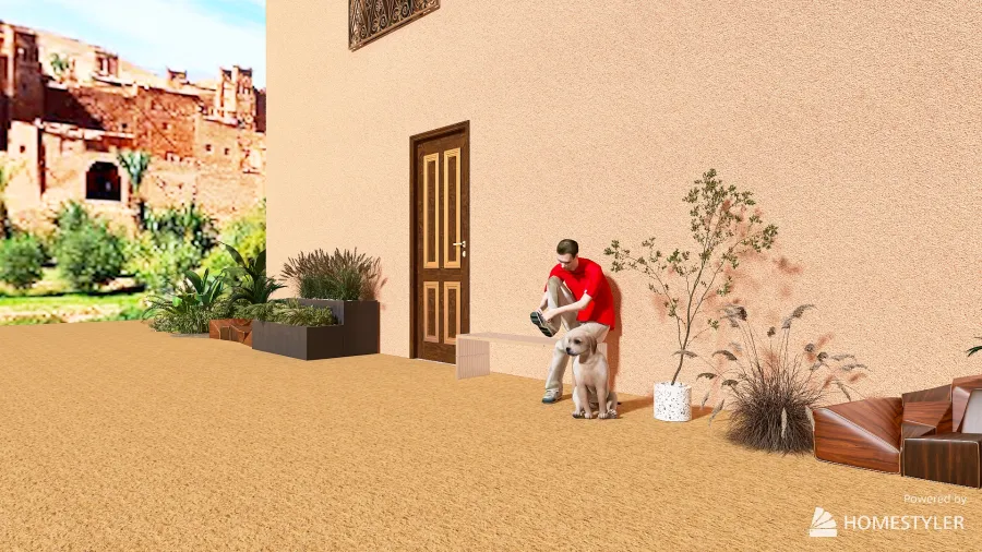 A traditional Moroccan house. 3d design renderings
