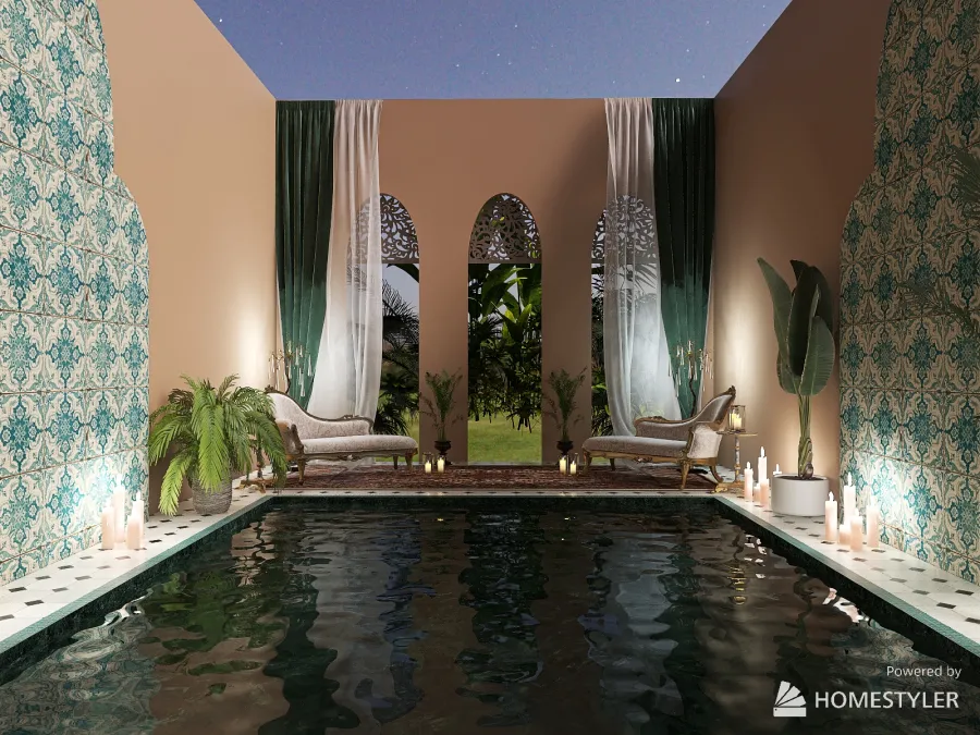 Moroccan Pool 3d design renderings